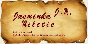 Jasminka Miletić vizit kartica